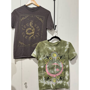 Men’s Call Your Mother set of 2 graphic t-shirts size S  snake mushroom